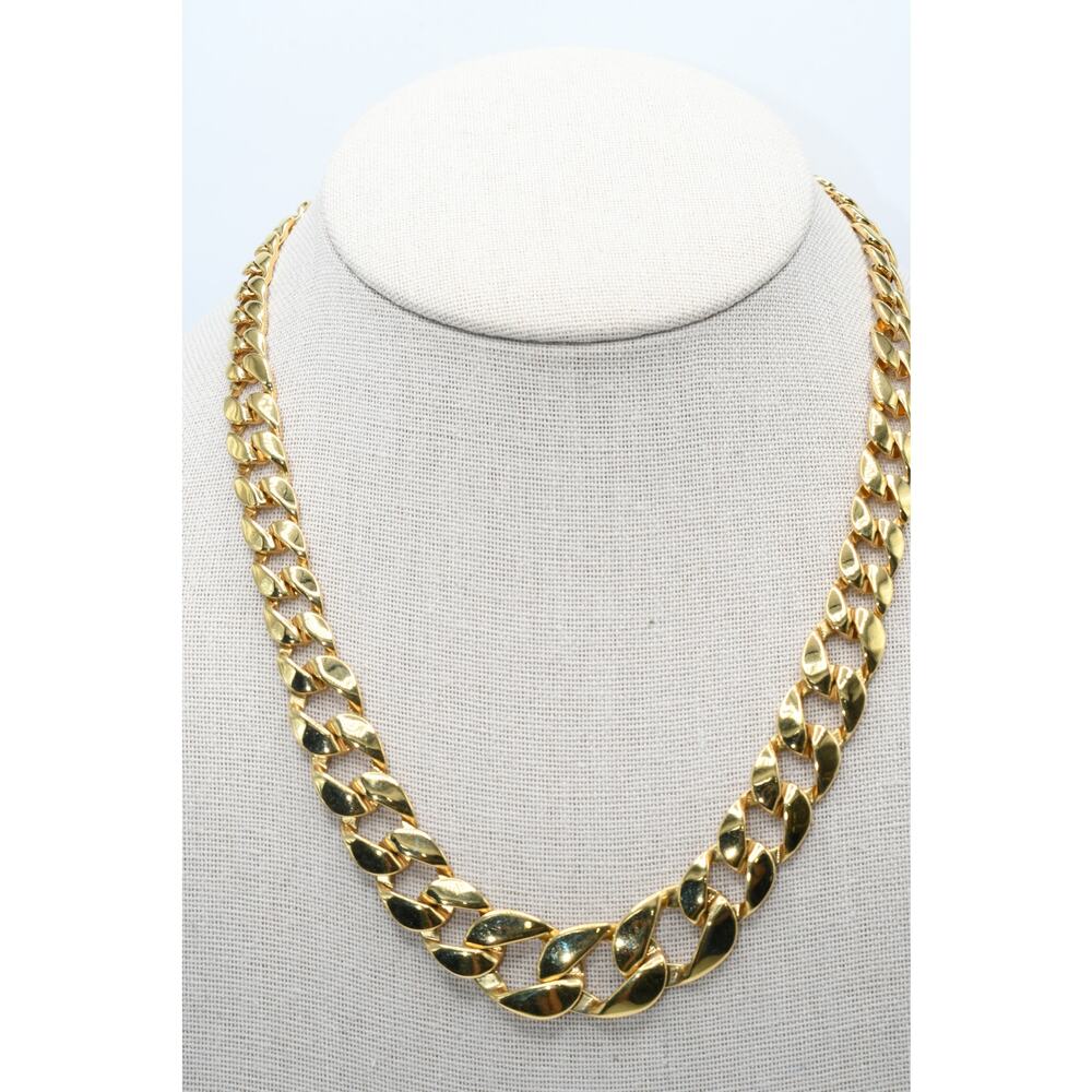 Vintage Monet Gold Link Necklace 18" Chunky Chain Statement Signed